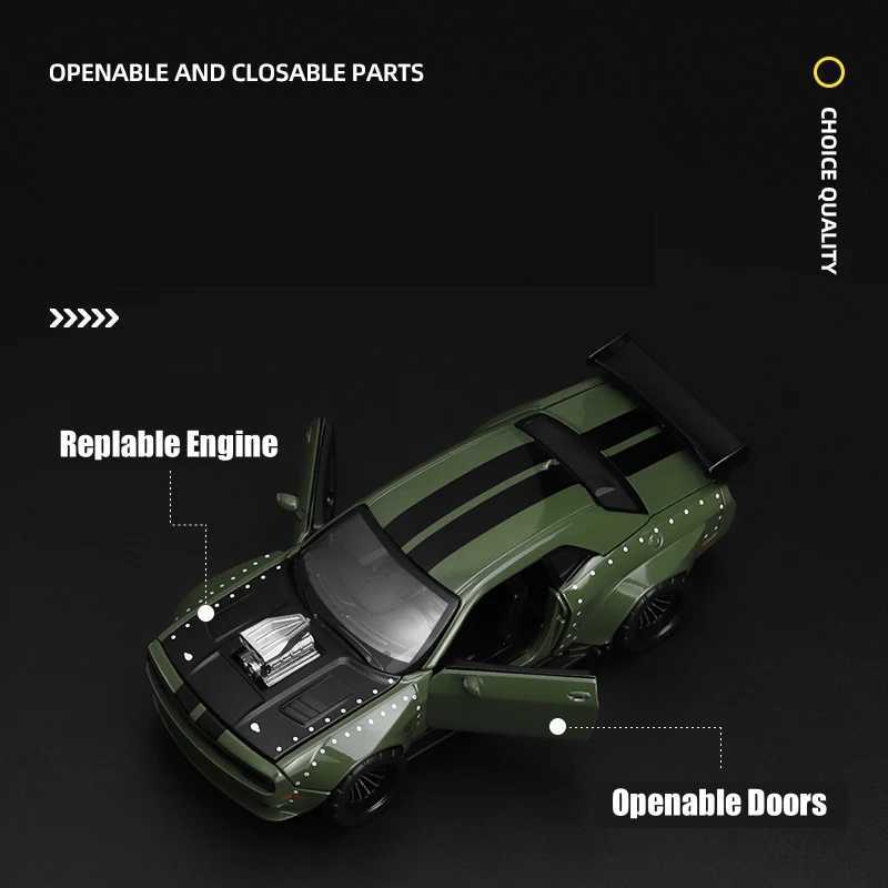 CCA 1/36 Dodge Challenger SRT Hellcat assembly modified toy car model suitable for boys children Diecast non-metallic wheel series gifts W241231