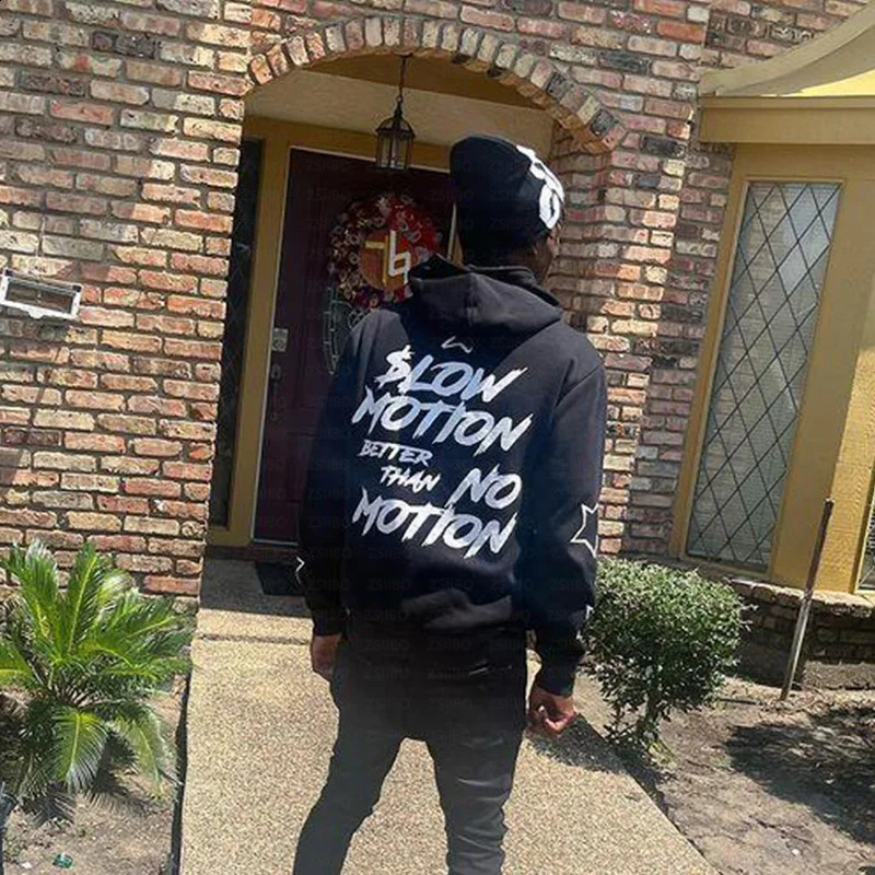 Star Letter Print Hoodie Men Retro Zip Up Long Sleeve Loose Jacket Coats Harajuku Casual Gothic Hooded Sweatshirt Y2K Streetwear 241230