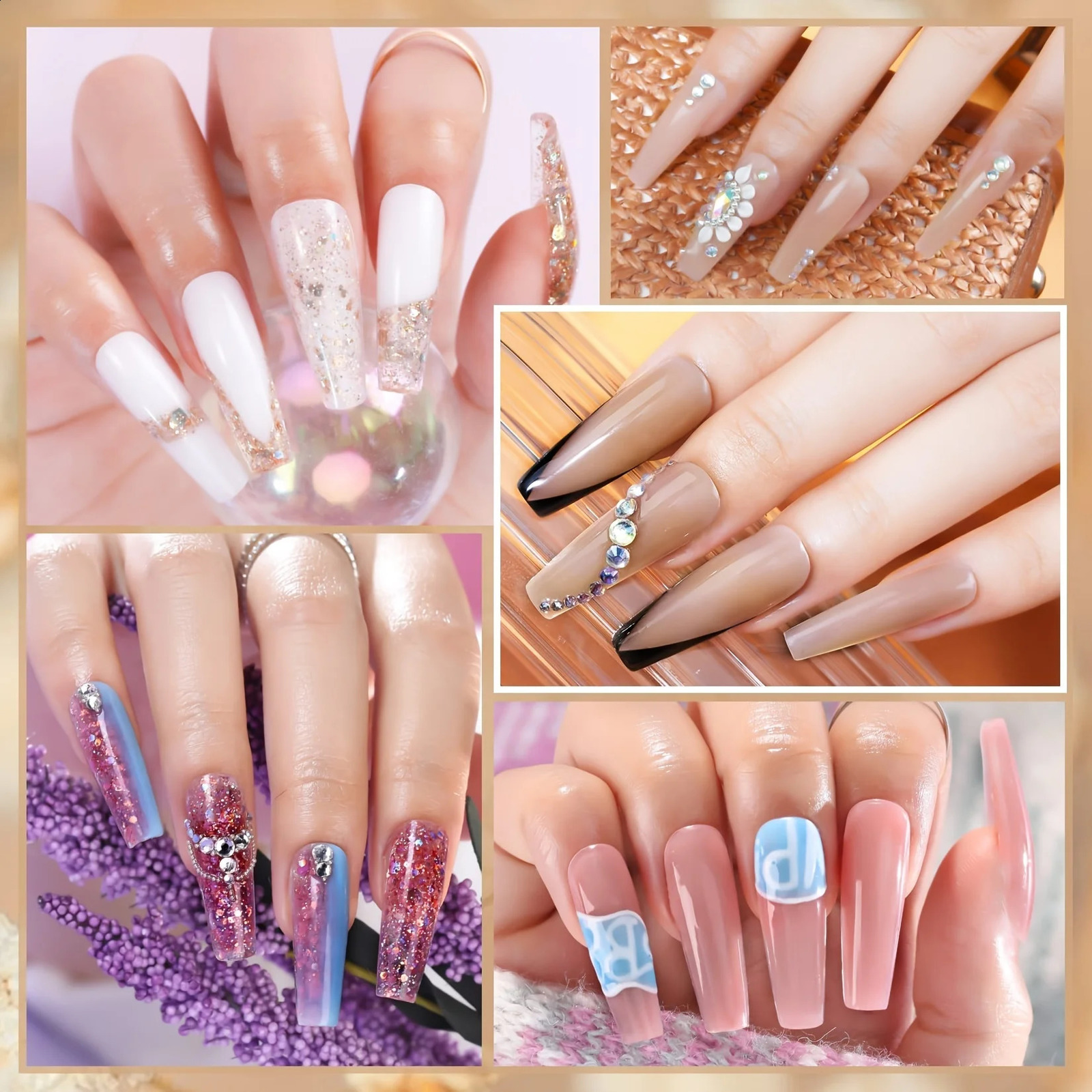 Morovan Poly Gel Nail Kit 12 Colors Pure Poly Gel and Glitter Long-Lasting Professional Kits for Beginners DIY Nail Art 241230