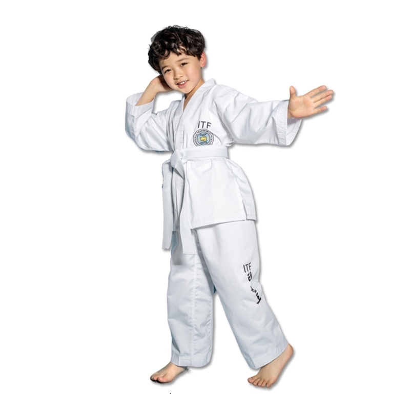 Profession ITF Taekwondo Uniform White Taekwondo Dobok Exquisite Embroidery TKD Suit for Children Adult 241230