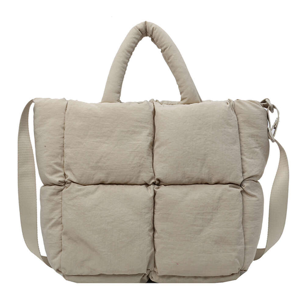 Women Puffer Shoulder Large Capacity Simple Shopping Solid Color Fashion Messenger Bags Adjustable Strap Chic Hobo Bag