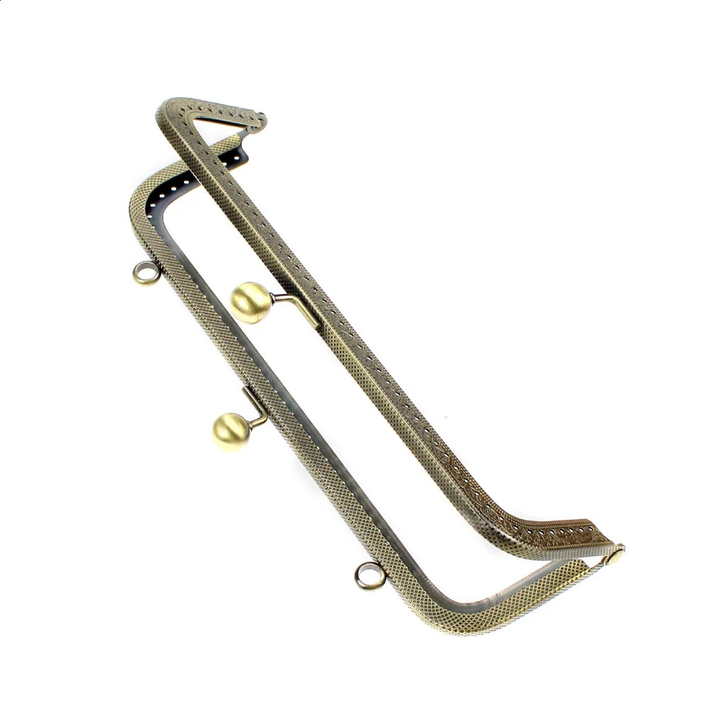 20cm Square Shape Embossing Beads Kiss Metal Purse Frame Clasp Lock Handbag Handle Frames DIY Fashion Women Bag Accessory 241226