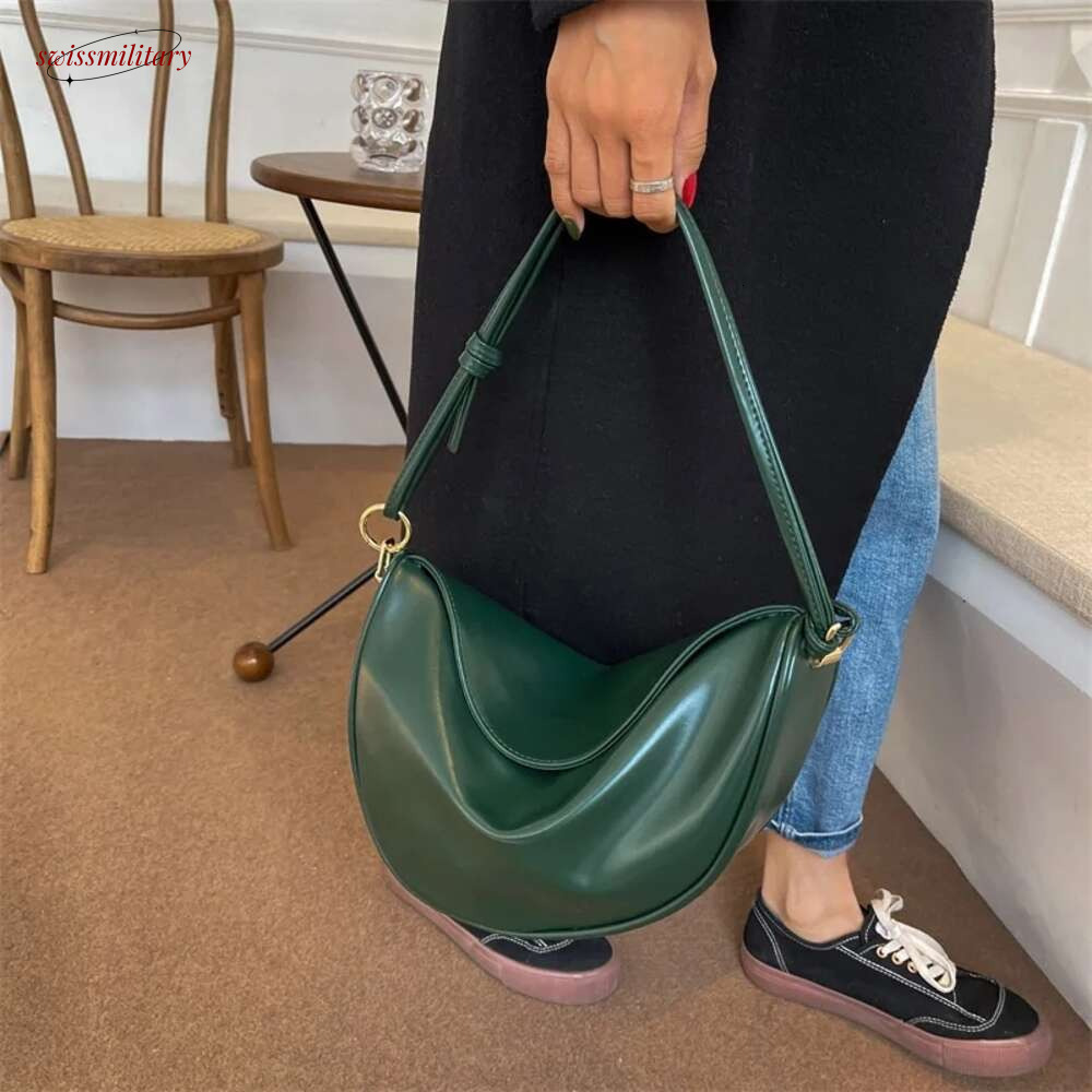 Saddle Crossbody for Women Large Capacity Handbag Solid Leather Shoulder Bags Female Casual Travel Hobos Bag Sac New #108 swissmilitary