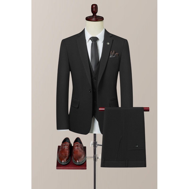 L12312025 Korean style three-piece suit groom wedding dress formal British style business