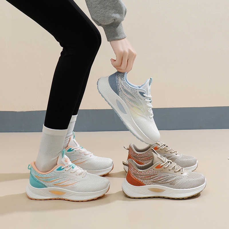 Spring New Korean Breathable Flyknit Womens Shoes Instagram Trendy Student Running Sports Shoes Womens Casual Shoes