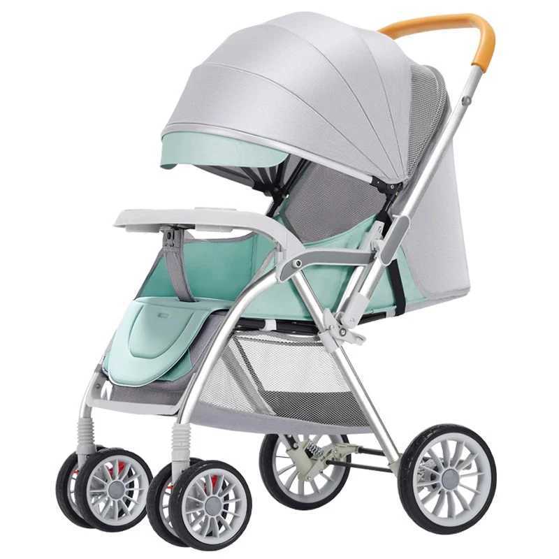 Universal Rear Wheel Baby Stroller Can Sit and Lie Down a Key Folding Portable Four Wheel Stroller Two-way Push Newborn CarXJ241231