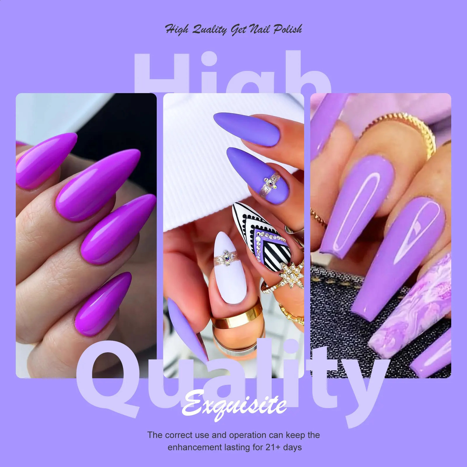 MEET ACROSS 12pcs 7.3ml Gel Nail Polish Set Purple Pink Glitter Semi Permanent Soak Off UV LED Gel Polish Kit Nail Art Varnishes 241230