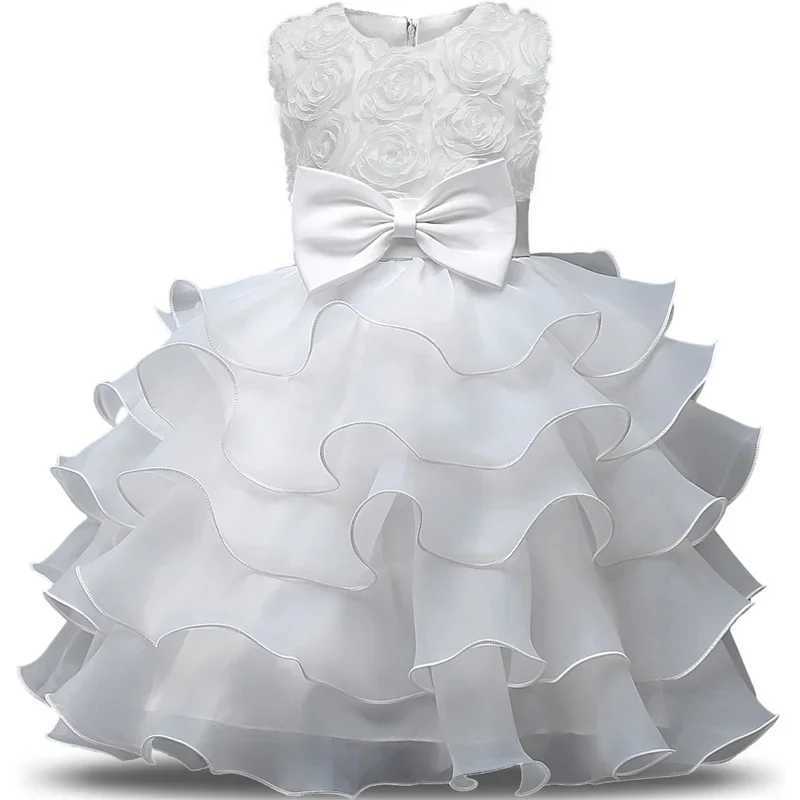 Girl Princess Flower Deluxe Par Wedding Dress for Wedding Birthday Tutu Dress Childrens Elegant Fluffy Tank Top 4-10 Years W241231