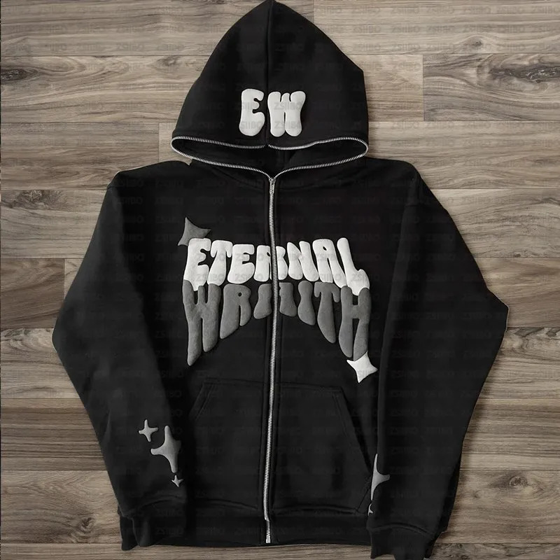 3D Letter Print Loose Casual Pullover Hoodie Women Y2k Colorful American Streetwear High Street Couple Oversized Sweatshirt Men 241230