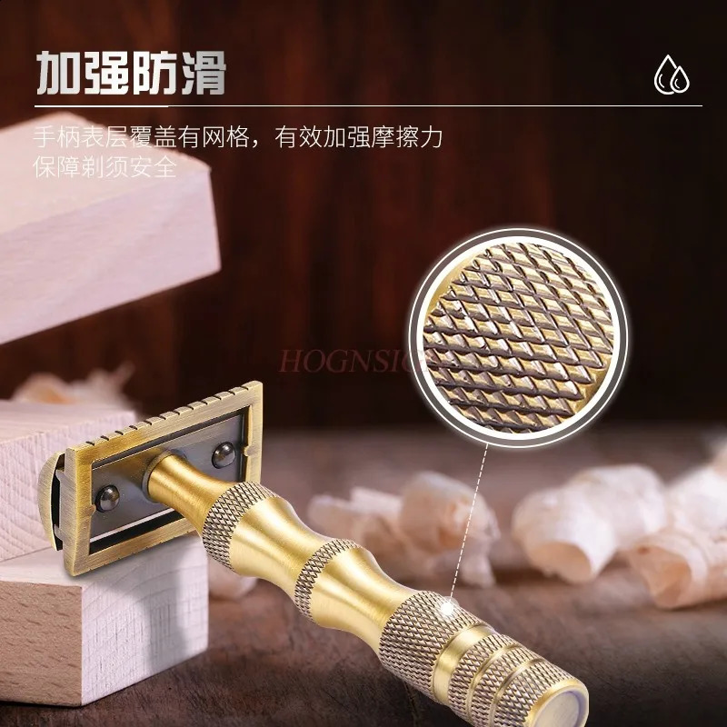 Adjustable Double Edge Safety Shaver Alloy Silver Long Handle Razors Vintage Style Manual Shaving for Men 241230