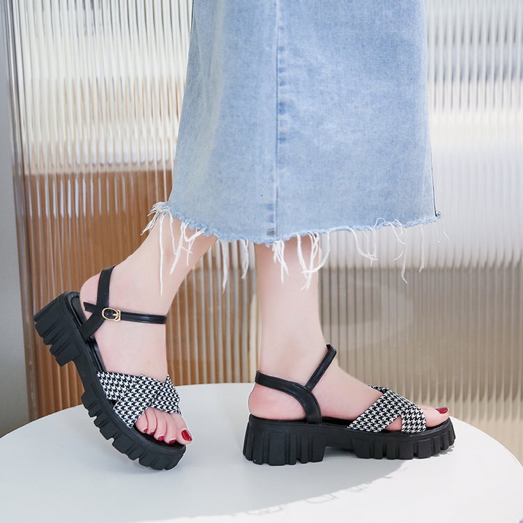 Ddmywed Strap High-Heeled Sandals Summer New Cross Thick Sole Fairy Style Bow Roman Shoes For Women Chinese Brand Shoes F1231-25 ddmythur