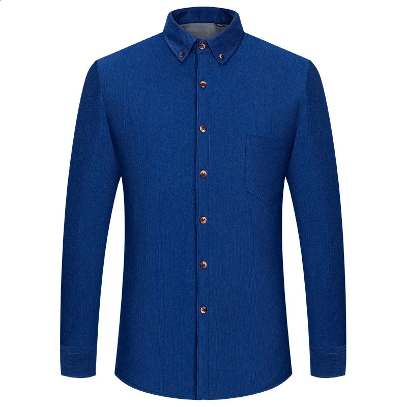 Mens Large Size Corduroy Fleece Warm Plaid Classic Style Regular Fit Velvet Thick Casual Shirt Male Clothes Plus L-6XL 241228