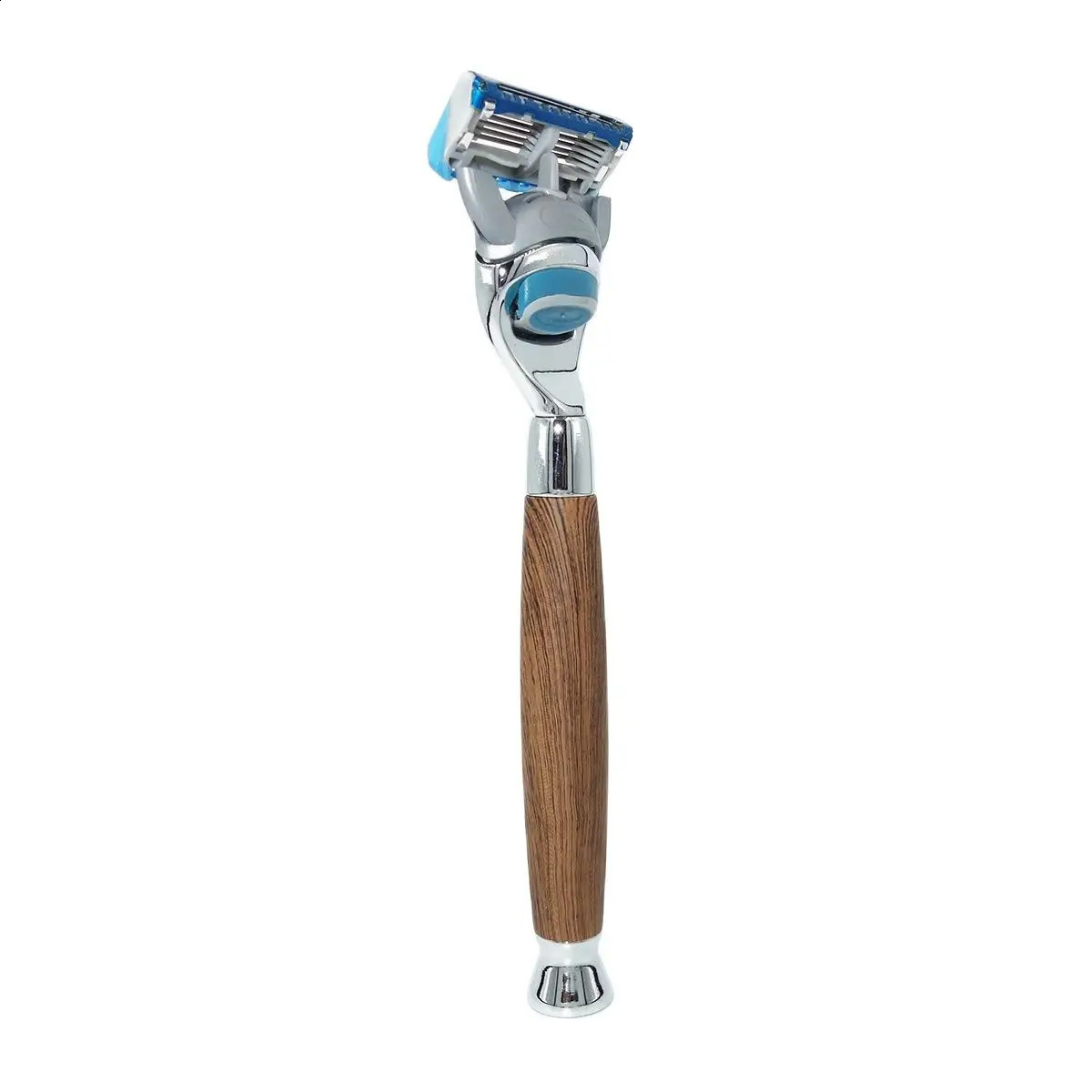 Magyfosia Mens Wood Grain Manual Razor Barber Hair Beard Shaver Compatible with 5 Layers Blades 241230