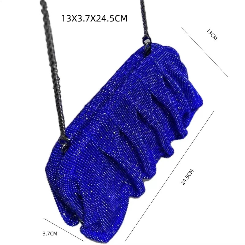Europe and the United States Ladies Bag Shiny Rhinestone Dinner Bag Clip Drill Bags Clutch Shoulder Slung Ladies Handbag. 241231