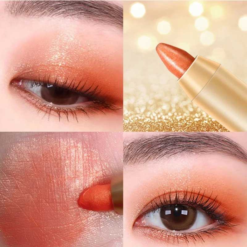 Lazy eye shadow stick double head waterproof sweat proof pearlescent matte silk pen suitable for students W241230