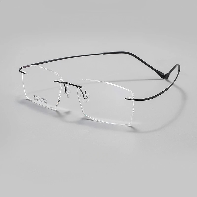 YIMARUILI Pure Mens Rimless Glasses Ultralight Frameless Glasses Womens Retro Square Optical Prescription Eyewea 1600 241230