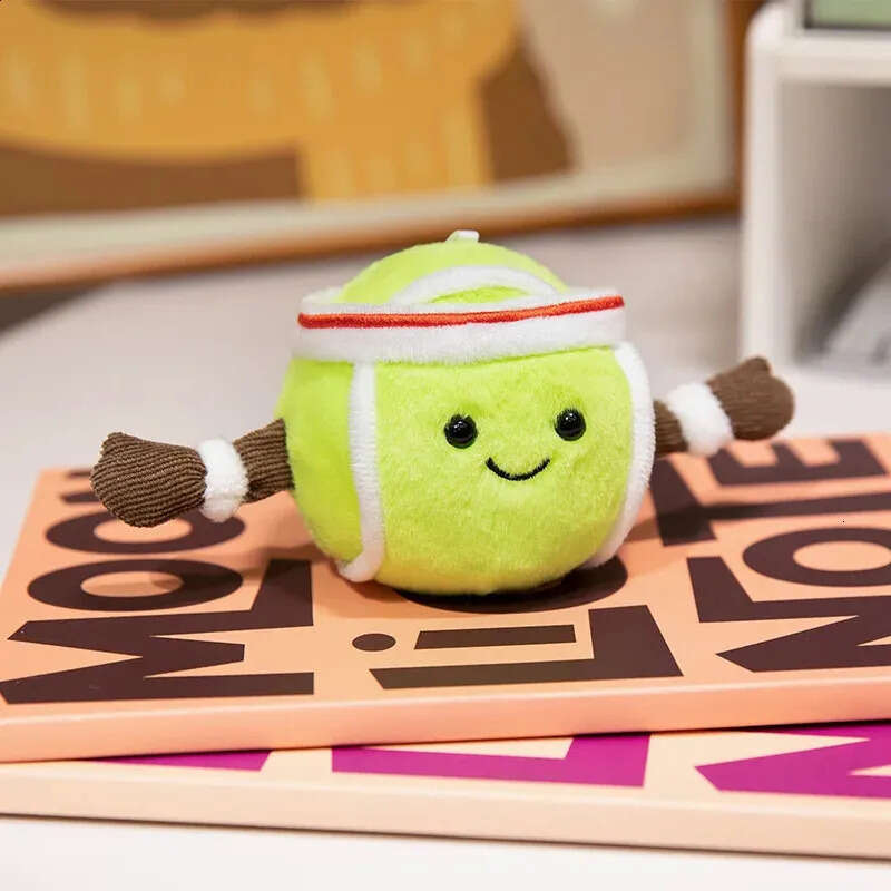 Cat Jelly Fun Sports Tennis Cute Plush School Bag Pendant Family Bedroom Doll Decoration Holiday Gift 240904