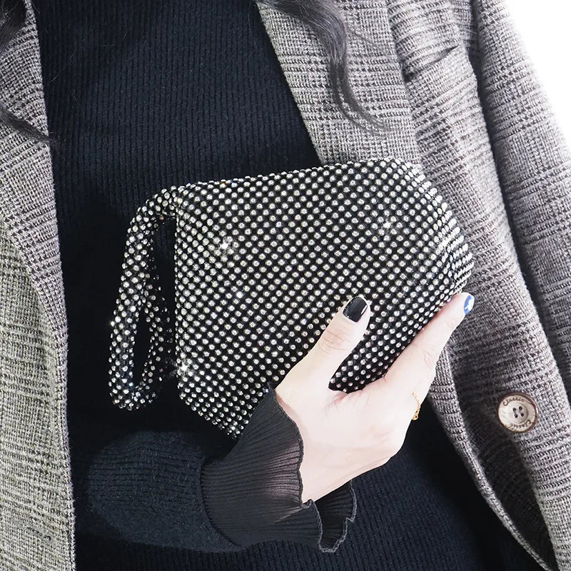 Women Shiny Crossbody Bag Elegant Sparkle Shoulder Bags Clutch Bag Fashion Chain Tote Handbag Ladies Chic Evening Wedding Clutch 241231