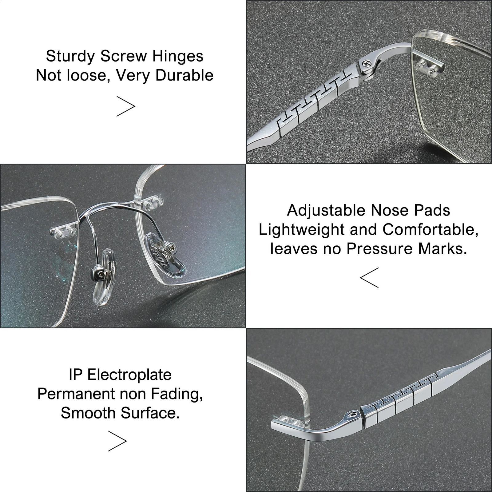 UNIEOWFA Pure Rimless Glasses Frame Men Optical Prescription Eyeglasses Frame Male Myopia Rectangle Eyewear 241230