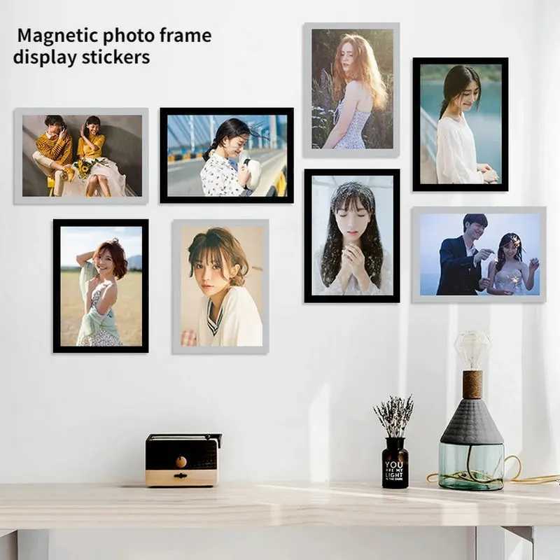 Frames Moetron Large Poster Frame 50x70cm Soft PVC Magnetic Frame A2 Poster Frame 40x60cm Adhesive Wall Frame 50x70cm CL241231