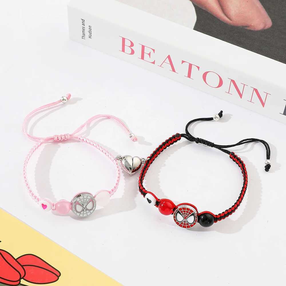 Spider Man Friendship Bracelet Best Friend Bff Halloween Christmas Match Rope Bead Chain Couple Bracelet New 2025 W241231