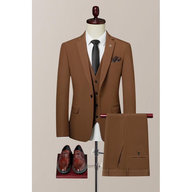 L12312025 Korean style three-piece suit groom wedding dress formal British style business