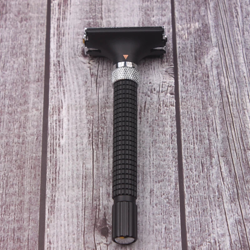 Men Shaving Adjustable No Battery Manual Razor Double Edge Safety Razors Butterfly Open Brass Long Handle Metal Shaver 241230