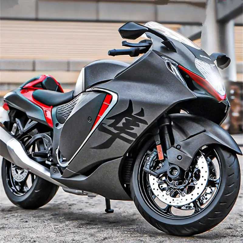 1 9 Suzuki Haya GSX-1300R alloy racing Diecasts metal street sports motorcycle model with lights childrens toy gift Free shipping