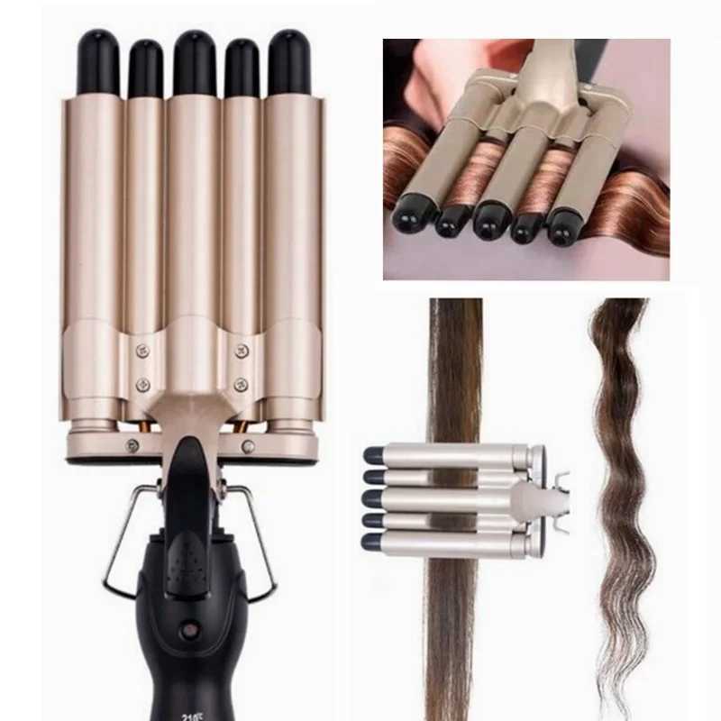 Professional Curling Iron Ceramic Five Barrel Wave Curler Rod Styling Tool for Quick Heating W241231