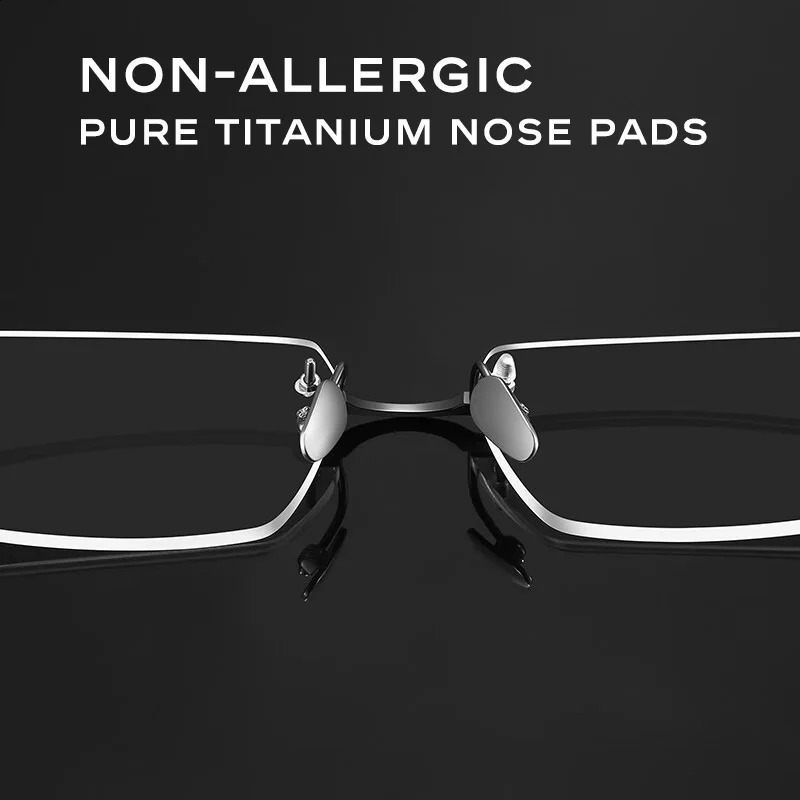 CAPONI Semi-Rimless Mens Glasses Frame Simple Business Pure Eyeglasses UV400 Spectacles J235115 241230