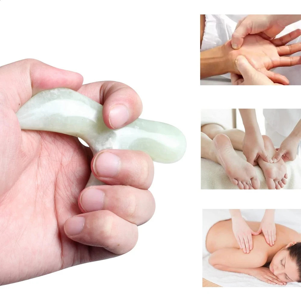1PC Jade Stone Trigger Point Massage Sticks Tool-Deep Tissue Massage-Reflexology Acupressure Massage Tool for Full Body Relaxing 241230