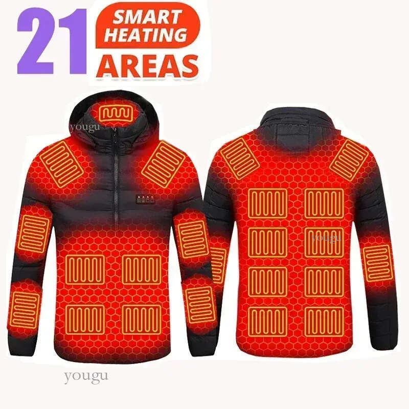 Women's Jackets Women 21 Areas Heated Jacket Winter Outdoor Electric Heating Jackets Warm Sprots Thermal Coat Clothing Heatable Cotton jacket 231