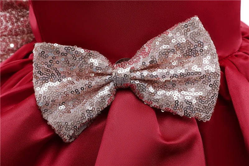 1 Year Old Baby Girls Dress for born Clothes Big Bowknot Formal Girl Birthday Party Christening Gown Dresses 241231