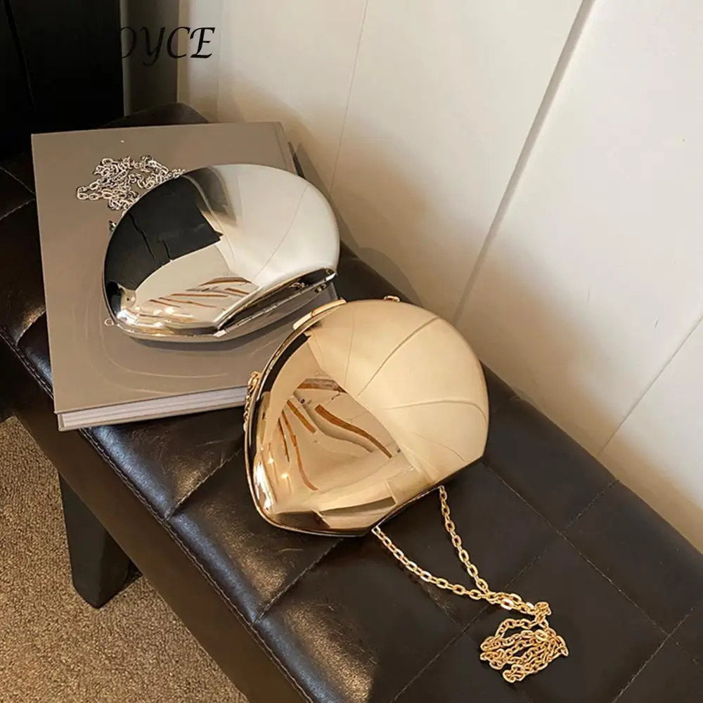 Shell Shape Acrylic Evening Bag for Women Stylish Clutch Purse with Chain Perfect for Parties Weddings and Cocktails 241231