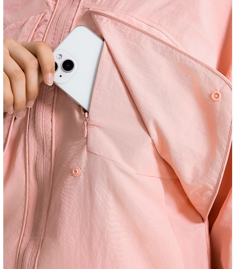 2025--New woven wind and rainproof versatile Hooded jacket Women's zipper breathable jacket