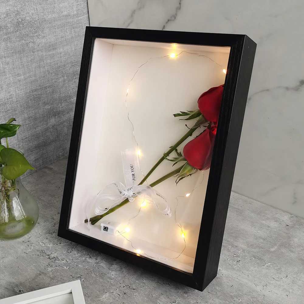 Frames Shadow Box Boxes Bouquet Display Flower Case Depth 3cm wooden photo frame for displaying 3D gifts CL241231 H260306