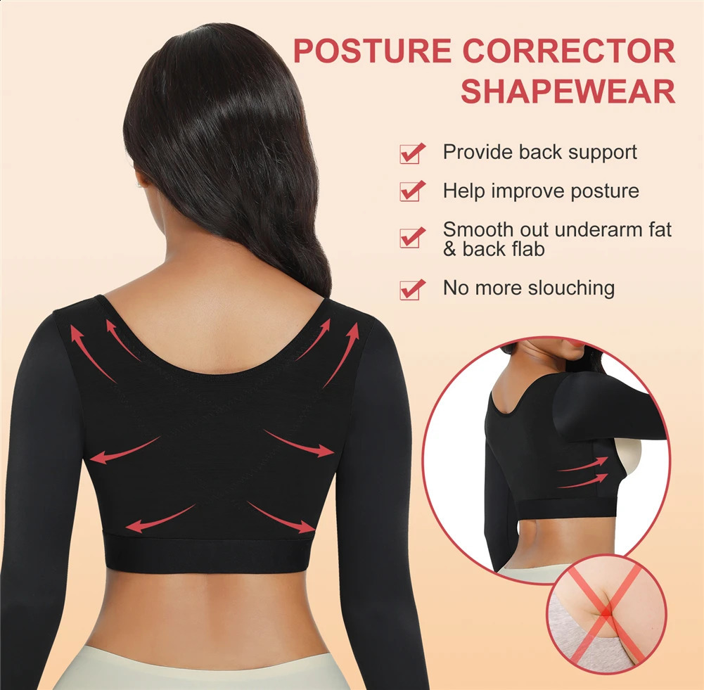Colombianas Arm Shaper Post Surgery Arm Compression Sleeves Lipo Garment Posture Corrector Shapewear Tops Women Corset 241231