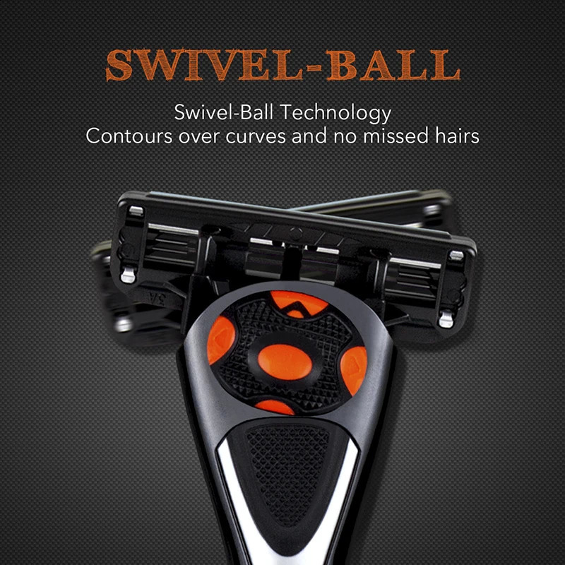Qshave Black Spider Manual Man Shave Razor with Trimmer 1 Handle 1pc X6 Blade 1pc X5 Blade 241230