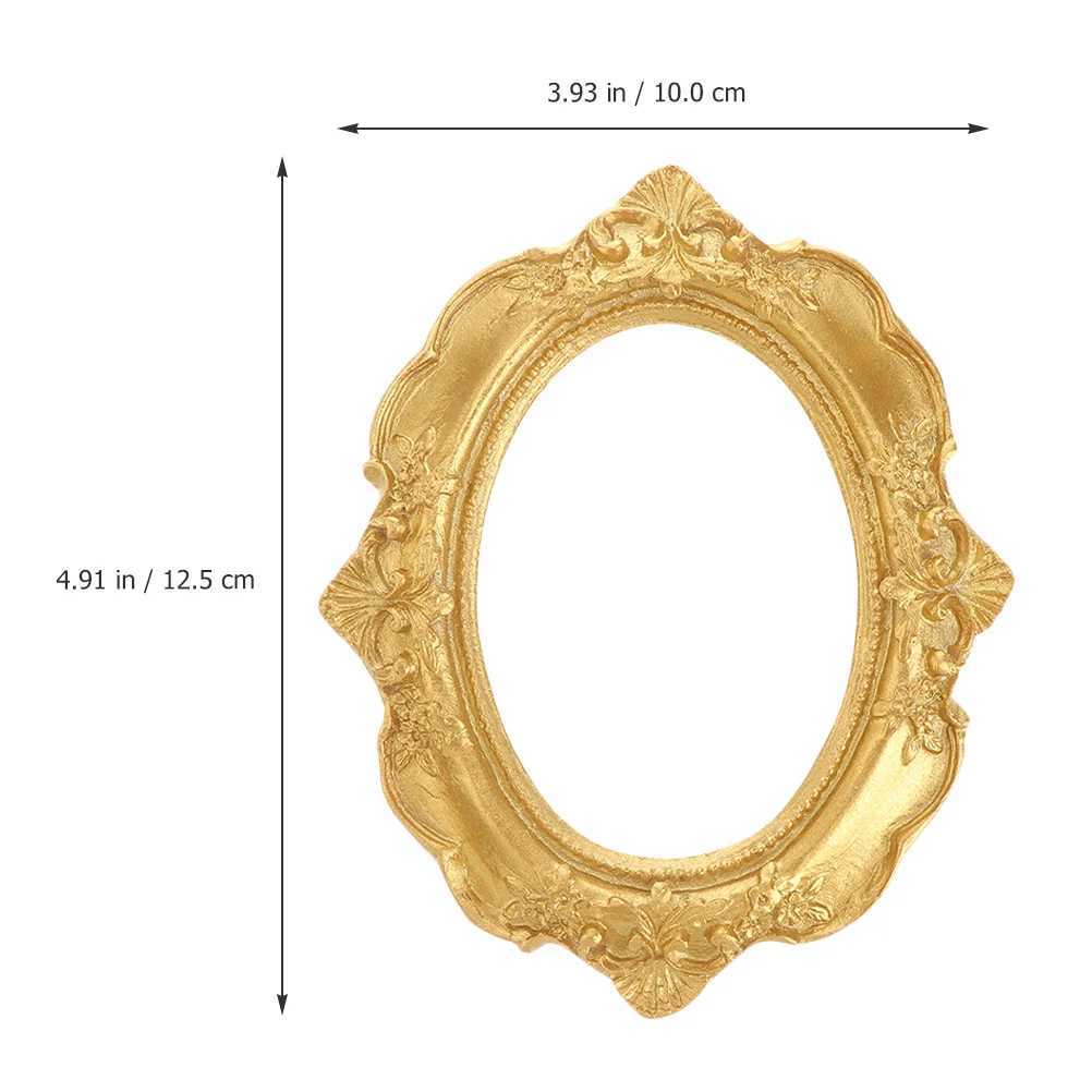Frames 3 pieces of photo retro picture gold mini resin frame decoration CL241231 H260306