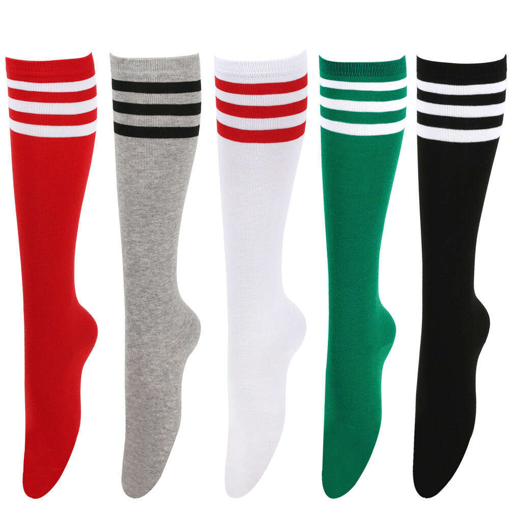 Japanese Three Bar Mid Calf Tube Knee Cosplay Performance Dance Socks, Women's Solid Color JK Socks