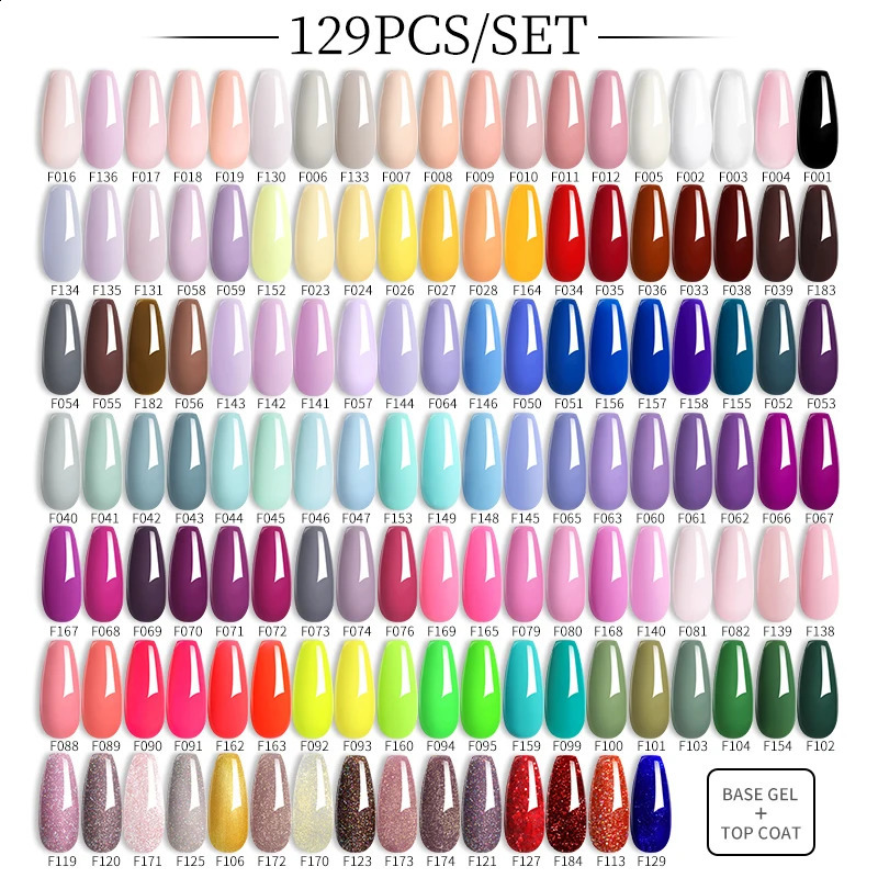 LILYCUTE 60/66/129PCS/Set Gel Nail Polish Set Glitter Colors Nail Kit Esmaltes Semi Permanent UV Gel Nail Art DIY Manicure Sets 241230