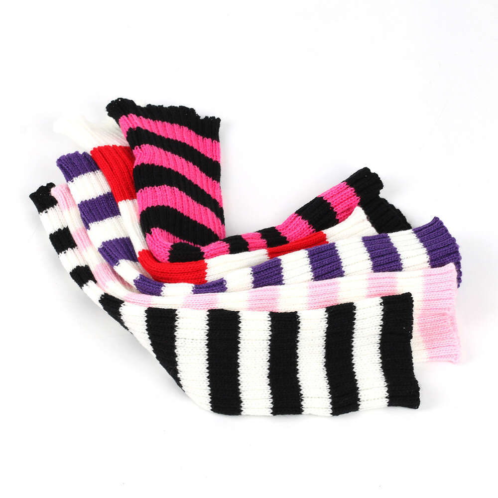 Warm Woolen Men Women, Leg Warmers For Autumn And Winter, Knitted Foot Protection Colorful Striped Boot Covers, Stacked Sock Covers