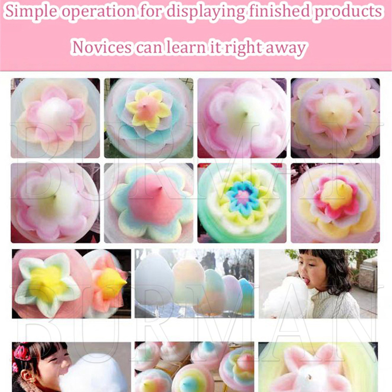 Commercial Sweet Cotton Candy Maker Machine Electric Automatic Marshmallow Flower Fancy Candyfloss Sugar Making