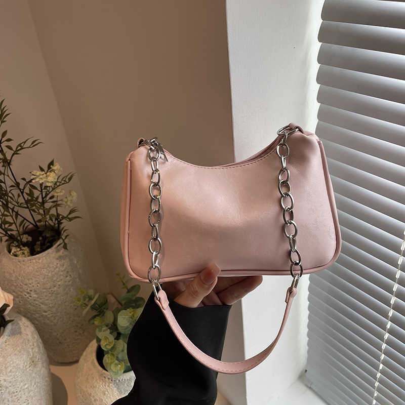 Solid color popular 2024 summer new fashionable casual shoulder stylish trendy commuting hand-held underarm small square bag
