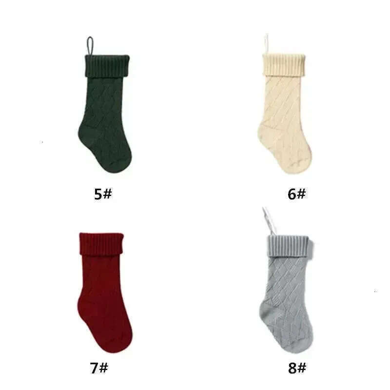 Christmas Stocking High Personalized Quality Gift Bags Knit Decorations Xmas Socking Large Decorative Soc 1102