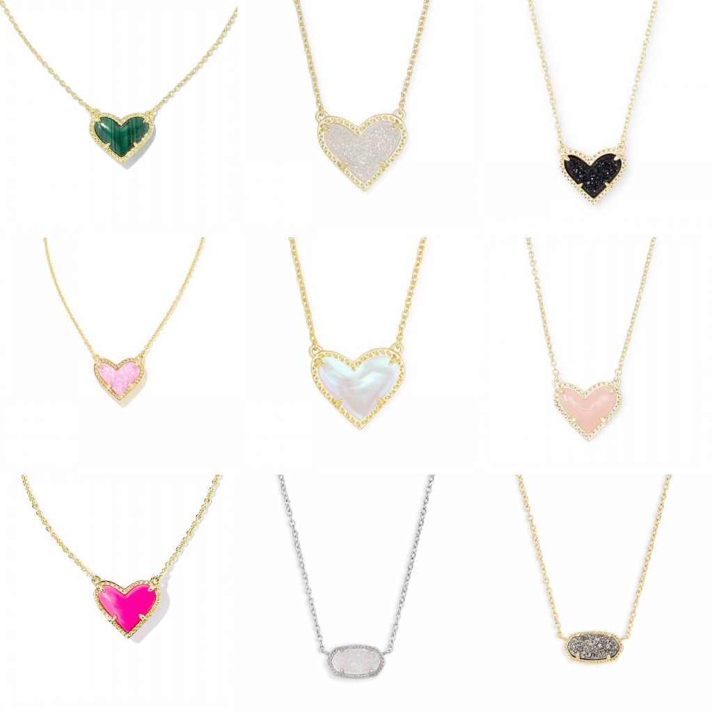 Simple women necklace scotts diamond cystal designer necklace luxury jewelry high quality plated gold chains vintage heart oval pendant necklace classic ho068