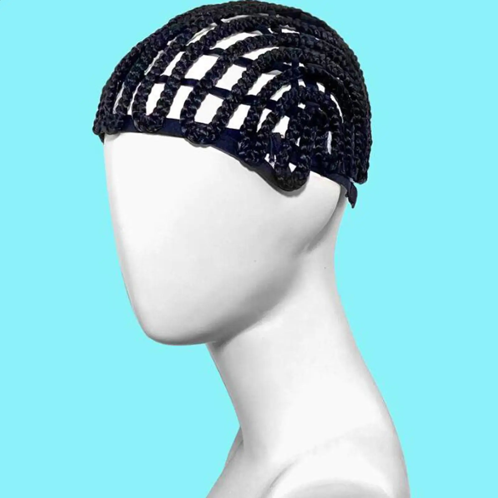 Black Braided Wig Cap Breathable Elastic with Adjustable Straps Cornrow Cap for Crochet Braids 241230