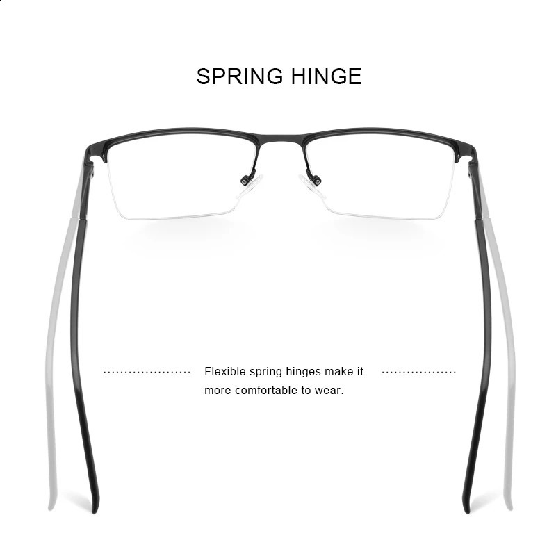 MERRYS Men Alloy Glasses Frame Male Square Half Optical Ultralight Business Style Myopia Prescription Eyeglasses S2051 241230