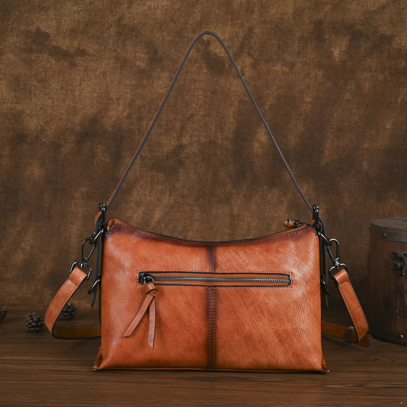 Head layer cowhide women's 2024 new casual simple single shoulder crossbody small personalized armpit bag for women