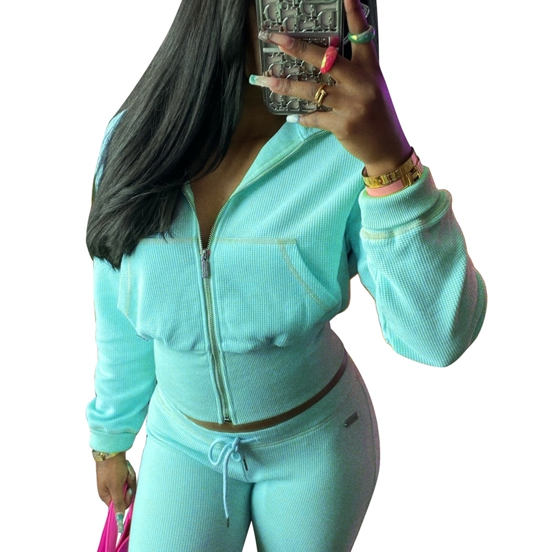 Women Tracksuits Two Pieces Set 2025 New Fashion Casual Clothing Waffle Waist Cinched Long Sleeved Set 5 Colours